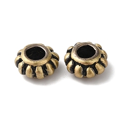 Brushed Antique Bronze Стойки обшивки латунные бусины, без кадмия и без свинца, плоско-круглые, щеткой античная бронза, 6.5x3.5 мм, отверстие : 2.5 мм