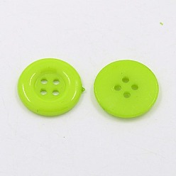 Mixed Color Acrylic Buttons, Plastic Sewing Buttons for Costume Design, 4-Hole, Dyed, Flat Round, Mixed Color, 18x2.5mm, Hole: 1mm