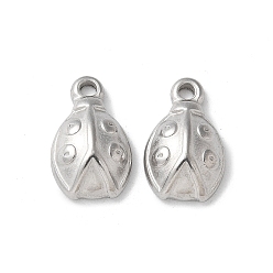 Нержавеющая Сталь Цвет 304 подвески из нержавеющей стали, божья коровка, цвет нержавеющей стали, 13.5x8.5x4 мм, отверстие : 1.6 мм