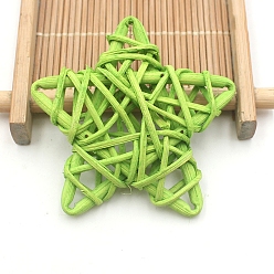 Green Yellow Rattan Art Craft, Star Decorative Ball for Home Decoration, Green Yellow, 60mm