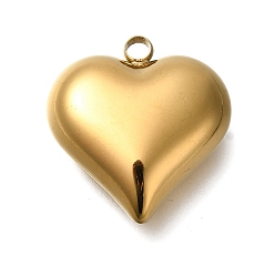Настоящее золото 18K Ионное покрытие (ip) 304 подвески из нержавеющей стали, шарма сердца, реальный 18 k позолоченный, 19x18x7.5 мм, отверстие : 2 мм