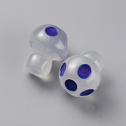 Розовато-лиловый Украшение дисплея светящейся смолой, светящиеся в темноте украшения, гриб, розовато-лиловый, 17x14 мм