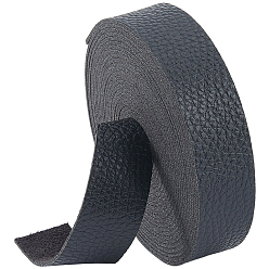 Черный 1 рулон шнура из микрофибры, имитирующей кожу, плоский, с 1шт. белых подарочных мешочков из органзы на завязках, чёрные, 25 мм, около 4.92 ярдов (4.5 м) / рулон