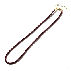 Коричневый Изготовление ожерелья из нейлонового миланского шнура, с латунной фурнитурой и карабинами из нержавеющей стали, золотые, долговечный, коричневые, 17.91~18.31 дюйм (45.5~46.5 см)