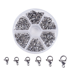 Нержавеющая Сталь Цвет Устойчивы к потускнению 304 застежки-клешни из нержавеющей стали, цвет нержавеющей стали, 8x2 см, 9~15x5.5~9x3~4 мм, 120 шт / коробка