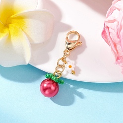 (123L) Белый крем непрозрачный блеск Подвеска из бисера в виде томатного стекла, застежка-лобстер для украшений на сумке, огнеупорный кирпич, 39 мм