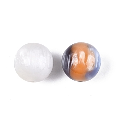 Оранжевый Прозрачные смоляные УФ-реактивные шарики, бусины, меняющие цвет, круглые, оранжевые, 15.5~16 мм, отверстие : 2 мм
