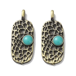 Античная Бронза Латунь эмаль подвески, без кадмия и без свинца, , овальный шарм, античная бронза, 21x8x2.5 мм, отверстие : 3x1.5 мм