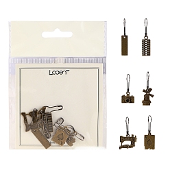 Mixed Shapes 6шт. сплав подвески маркер запирающий стежок, поделки вязальные инструменты, античная бронза, разнообразные, размер упаковки: 12.7x9.3см