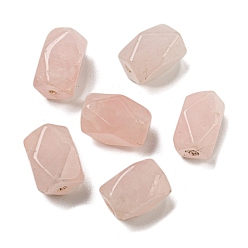 Розовый Кварц Природного розового кварца бусы, прямоугольные, граненые, 12~13.5x7.5~9x7.5~9 мм, отверстие : 1 мм