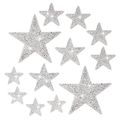 Кристалл 12 шт. 4 стили самоклеящиеся аппликации со стразами, наклейки со стразами из сверкающей смолы, звезда, кристалл, 35~93x36~95x1.5~2 мм