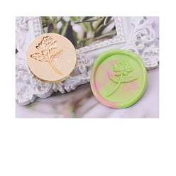 Цветок Круглая золотистая сургучная печать, латунная головка штампа, для приглашений, конверты, подарочная упаковка, цветок, 25 мм