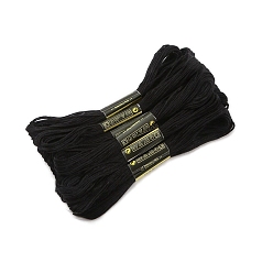 Черный Хлопковые нитки для вязания крючком, вышивальные нитки, пряжа для ручного вязания кружева, чёрные, 1.4 мм, около 8.20 ярдов (7.5 м) / моток, 8 мотков/набор