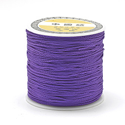 Blue Violet Polyester Cords, Blue Violet, 0.8mm, about 131.23~142.16 yards(120~130m)/roll