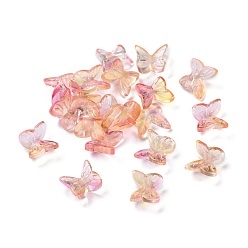 Легкий Лосось Прозрачные стеклянные кабошоны, 3 в форме бабочки, светлый померанцевый, 7x7.5x3.5 мм