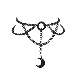 Черный Ожерелья-чокеры из лунного сплава, чёрные, 13.78 дюйм (35 см)