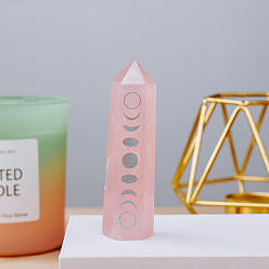 Розовый Кварц Натуральный розовый кварц заостренная призма украшение для дома, исцеляющие каменные палочки, для рейки чакра медитативная терапия decos, энергетический камень рейки фазы луны граненая пуля, 20x76 мм