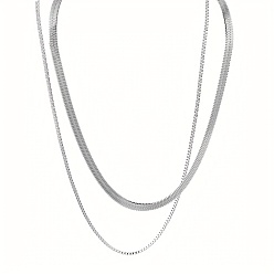 Нержавеющая Сталь Цвет Минималистичное двухслойное ожерелье-змейка из нержавеющей стали для мужчин и женщин 18позолота K