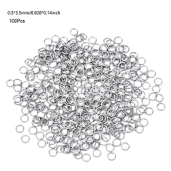 Stainless Steel Color 100Pcs 304 Stainless Steel Open Jump Rings, Round, Stainless Steel Color, 24 Gauge, 3x0.5mm, Inner Diameter: 1.8mm
