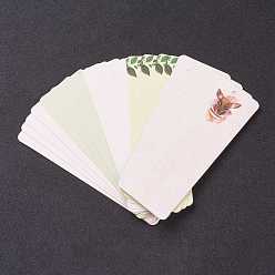 Mixed Patterns Paper Card, DIY Bookmark Card, Rectangle, Mixed Patterns, 140x49x0.5mm, Hole: 4mm, 20pcs/bag