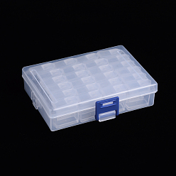 Clear Polypropylene(PP) Beads Organizer Storage Case, 24PCS Polystyrene Removable Individual Box with Snap Shut Lids, Clear, 2.7x1.35x2.8cm, 24pcs Individual Box/packing box