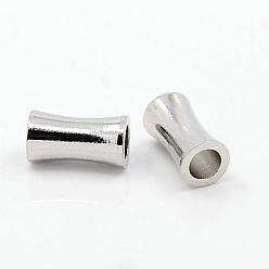 Platinum Brass Beads, Tube, Platinum, 9x5mm, Hole: 3mm