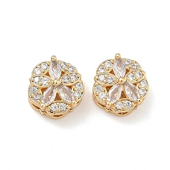 Прозрачный Латунные микро проложить кубического циркония подвески, , реальный 18 k позолоченный, прозрачные, 11x12x7 мм, отверстие : 1.6 мм