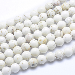 Magnesite Natural Magnesite Beads Strands, Round, 8~8.5mm, Hole: 1mm, about 50pcs/strand, about 15 inch