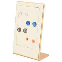 Желтая Старая Ткань  Металлические наклонные стенды для сережек с микрофиброй, прямоугольный держатель для сережек-органайзеров, для хранения сережек, старое кружево, 9x5.1x14.2 см