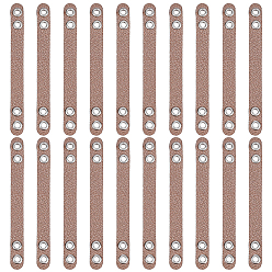 Wheat 20Pcs Imitation Leather Bag Webbing Straps with Silver Color Plated Metal Eyelets for Bag Accessories, Wheat, 82~84x8x3mm
