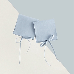 Светло-Синий Мешок из волокна, для подарочных пакетов с завязками для ювелирных изделий, квадратный, голубой, 8x8 см