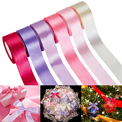 (52) Непрозрачная лаванда 6 рулоны 6 цвета полиэфирной ленты, для подарочной упаковки, разноцветные, 1-5/8 дюйм (40.5 мм), около 24.06 ярдов (22 м) / рулон, 1 рулон / цвет