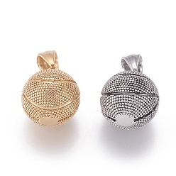 (52) Непрозрачная лаванда 304 подвески из нержавеющей стали, баскетбол, разноцветные, 20x17 мм, отверстие : 5x8 мм