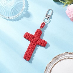 Красный Подвески из хлопковых ниток, с поворотными застежками сплава, красные, 127 мм