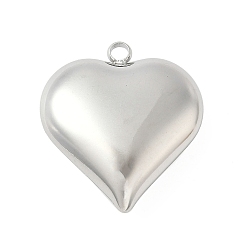 Настоящее золото 18K 304 подвески из нержавеющей стали, сердце прелести, не тускнеет, цвет нержавеющей стали, 28x25x8.5 мм, отверстие : 3 мм