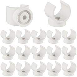 White PVC Plastic U-Hook Holder, Talon Clamps Pipe Support, White, 30x30x25mm, Hole: 6mm