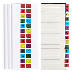 Разноцветный 15шт. самоклеящиеся бумажные буквы, Разделитель для папок с алфавитом для файлов с книгами, красочный, 170x60x0.2 мм