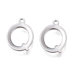 Letter Q Устойчивые к потускнению 304 подвески из нержавеющей стали, лазерная резка, алфавит, цвет нержавеющей стали, letter.q, 12.5x9.5x0.8 мм, отверстие : 1 мм