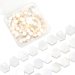 (404) Непрозрачное AB Кислое яблоко 2 нити из натуральных пресноводных бусин из ракушек, шестиугольник, цветочный белый, 9x8x2.8 мм, отверстие : 0.6 мм, около 43 шт / нитка, 15.24 дюйм (38.7 см)