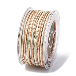 Разноцветный Сегментный окрашенный вощеный полиэфирный шнур, витой круглый шнур, красочный, 1 мм, около 49.21 ярдов (45 м) / рулон