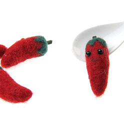 Малиновый Кабошоны из шерстяного войлока, имитация овощей, перец, малиновый, 40x12 мм