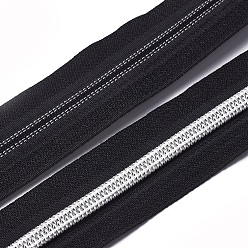 Серебро Аксессуары для одежды, нейлоновая застежка-молния, Компоненты застежки-молнии, чёрные, серебряные, 32 мм, 10 ярдов / пачка