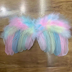 Разноцветный Мини-кукла с перьями ангела и крыльями, с полиэфирной веревкой, Для изготовления кукол своими руками, реквизит для фотосъемки, украшения, аксессуары, красочный, 160x280 мм