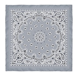 Серебро Повязки на голову из полиэстера с узором мандалы, шарф бандана, гетры шеи, бесшовные головные уборы, для бега на свежем воздухе, серебряные, 530x530 мм