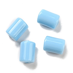 Light Blue Opaque Acrylic Beads, Column, Light Blue, 10x7mm, Hole: 1.8mm, about 1100pcs/500g