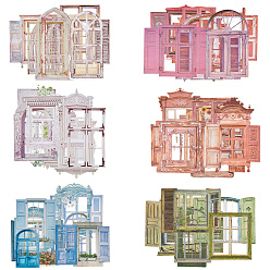 (52) Непрозрачная лаванда 6 наборы 6 цвета оконная тематика домашние животные водонепроницаемые самоклеящиеся наклейки, Украшение дневника для фотоальбома своими руками, разноцветные, 82~100x57~97x0.1 мм