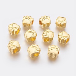 Золотой Тибетский стиль сплава цинка собака Прайнтс европейские бисер, без свинца и без кадмия, золотые, 11x10.6x7.5 мм, отверстие : 4.8 мм, Около 192 шт / 500 г