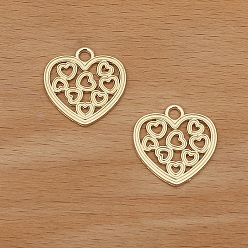 Light Gold Подвески из сплава , сердце прелести, золотой свет, 19x19 мм
