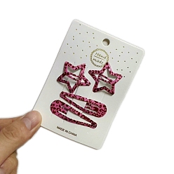 Pink 4шт. заколки для волос из сплава для девочек, розовые, 60x20x10 мм