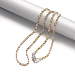 Золотой & Цвет Нержавеющей Стали 304 из нержавеющей стальной трос цепи ожерелья, с карабин-лобстерами , золотые и нержавеющая сталь цвет, 19.7 дюйм (50 см)